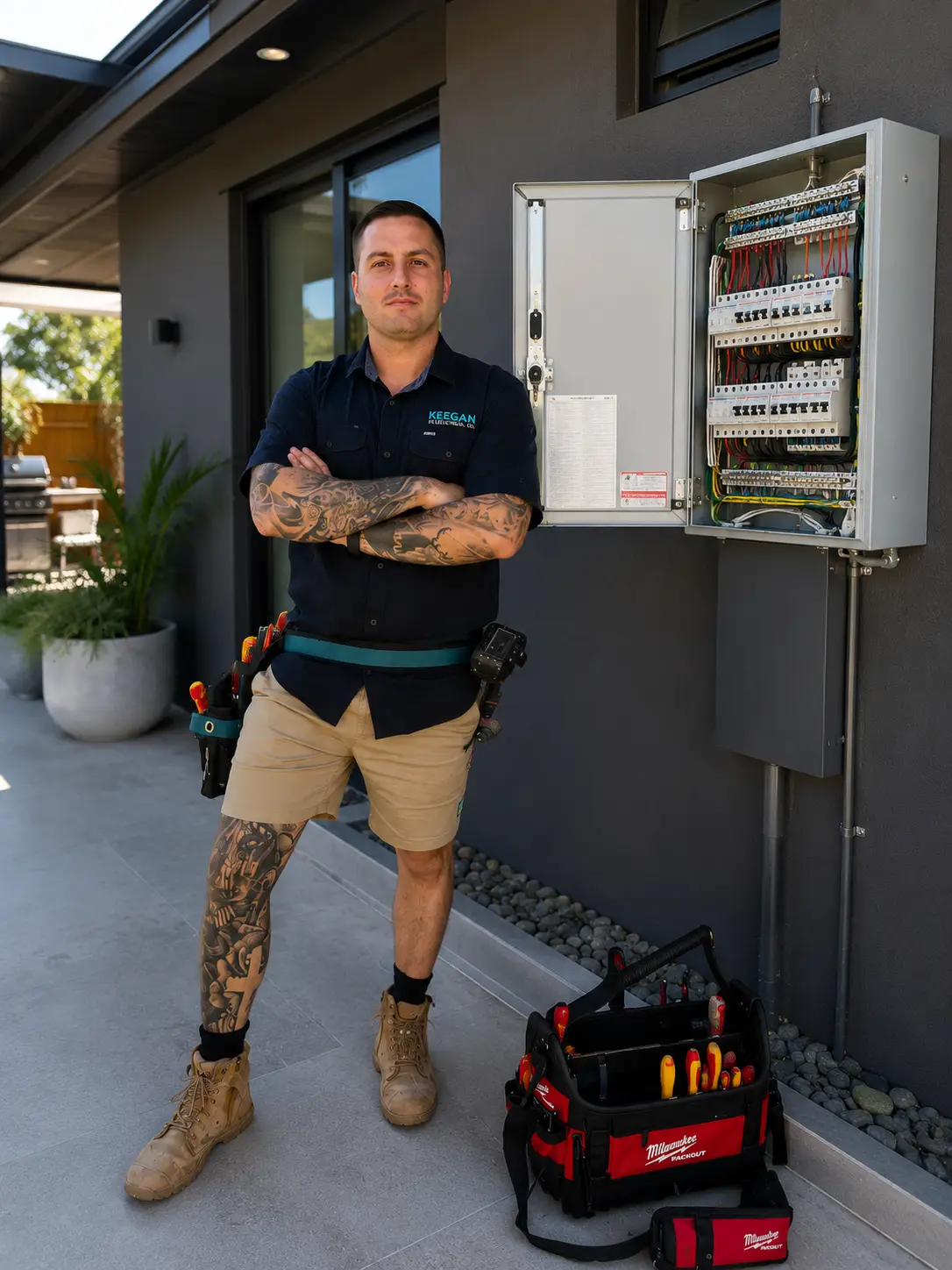 Keegan Electrical Co Electrician Working on Residential Switchboard
